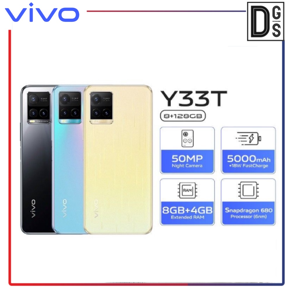 vivo Y33T Smartphone (8+4GB Extended RAM+128GB ROM/Snapdragon 680 ...