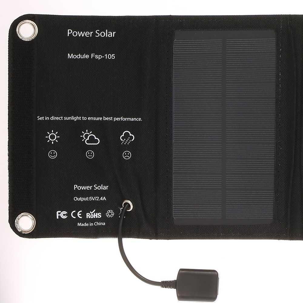 10W/5V Portable Solar Charger With USB Port Foldable 5 Solar Panel