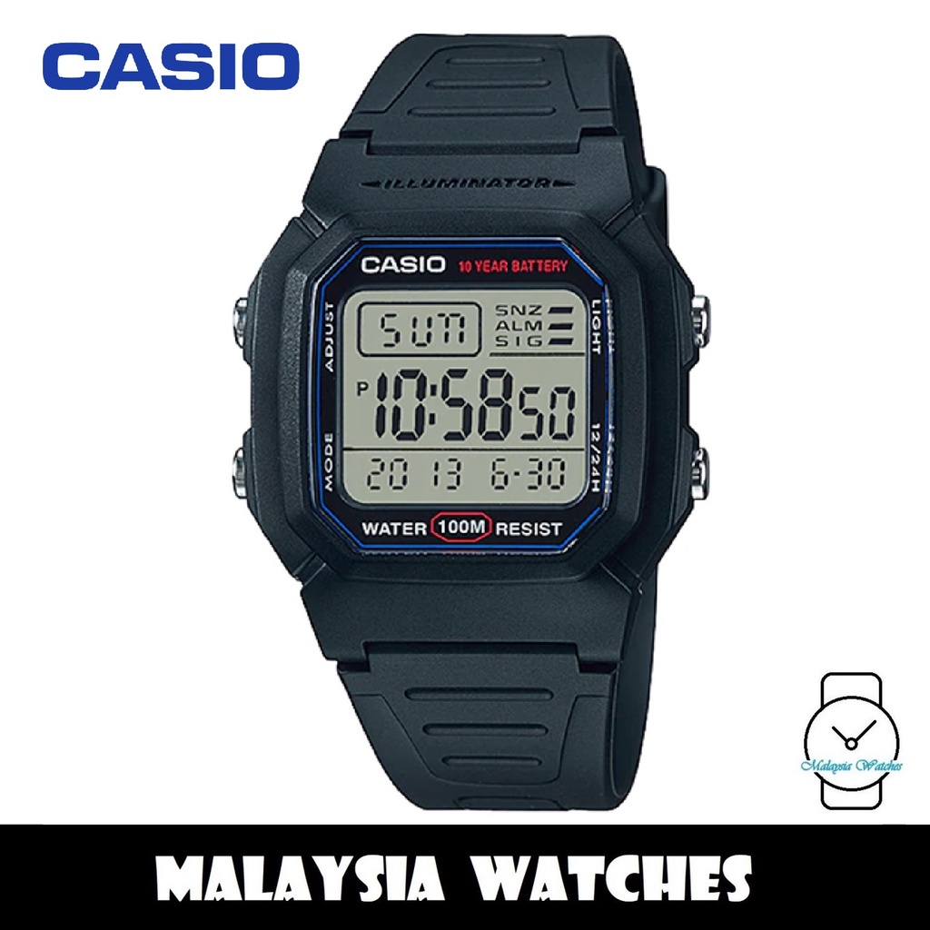 (100% Original) Casio W-800H-1A Youth Sport Digital 10 Years Battery ...