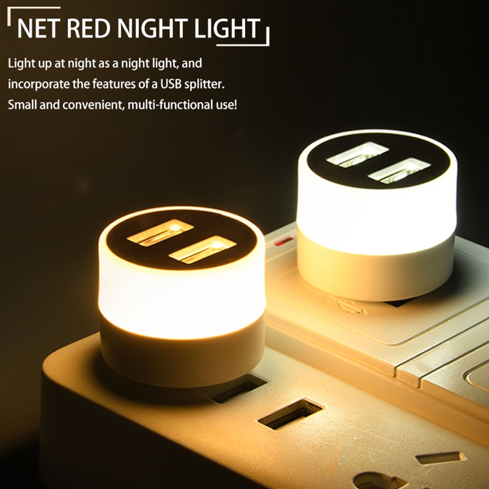 Portable USB Splitter Plug-in Lamp / Small Round Night Light /Energy ...