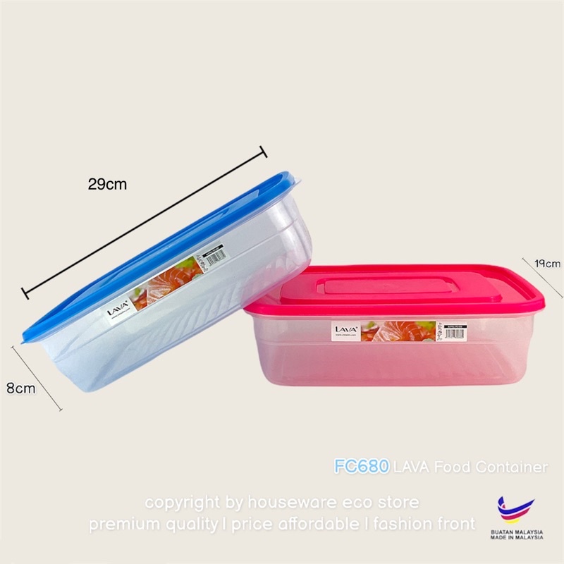 LAVA Plastic Food Storage Container Lunch Box BPA FREE / Bekas Makanan ...