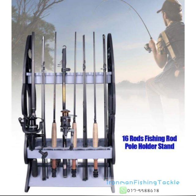 🇲🇾Ready Stock Malaysia 💥New Model Fish Shape 16 Fishing Rod Holder Rack ...