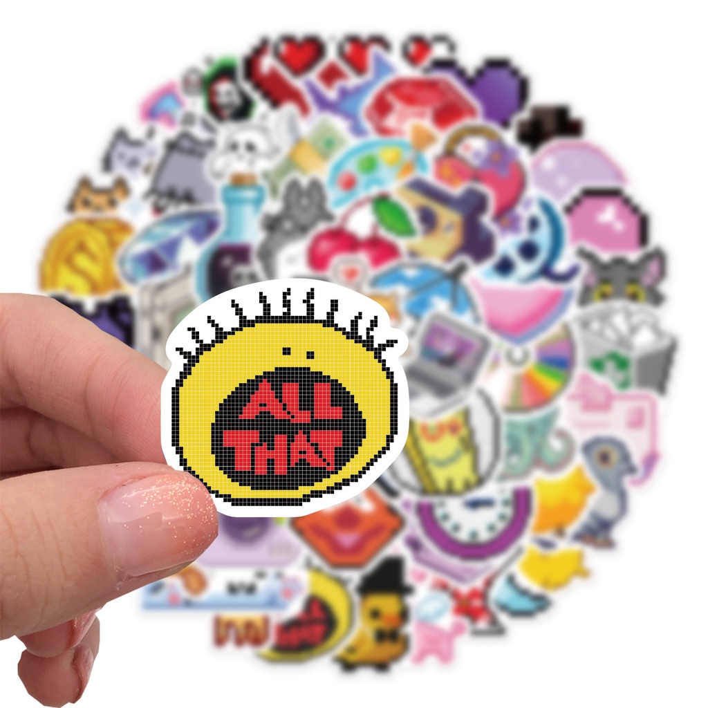 30/65PCS INS Style Cute Pixel Cartoon Stickers DIY Bike Travel Luggage ...