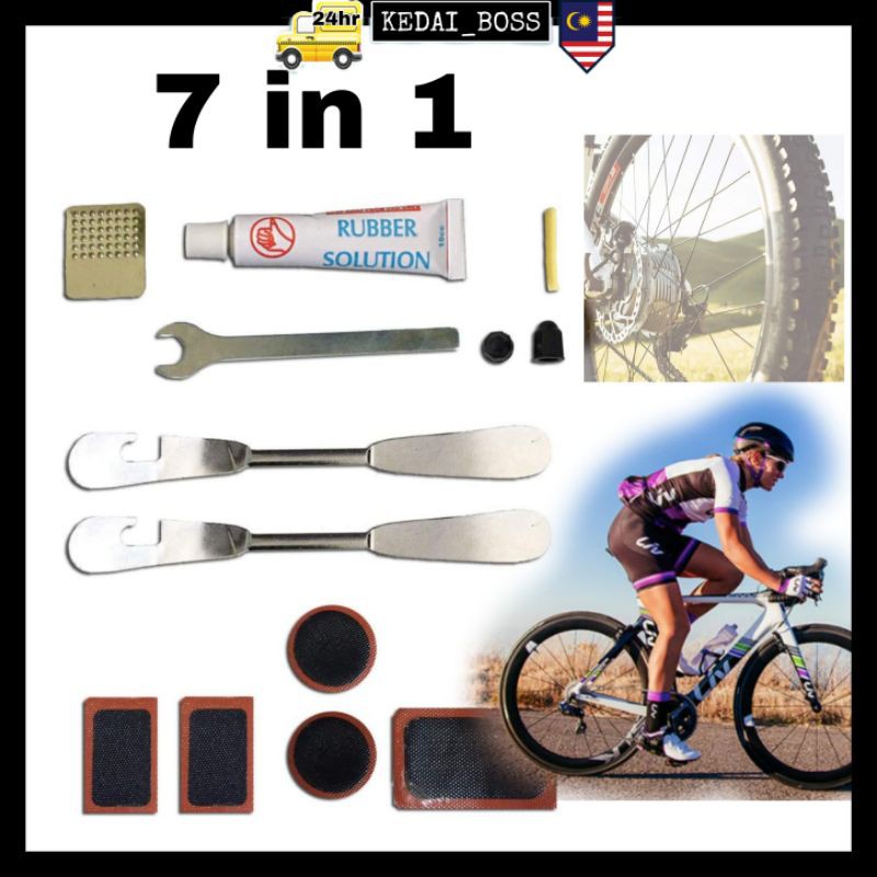 Set Baiki Tayar Basikal Bike Tire Repair Kit Easy Patch Your Tire