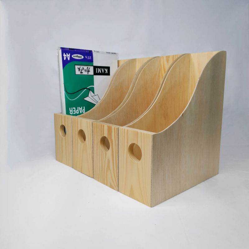 MARCO•JAH Wooden A4 File Document Organizer Desk Office Storage Box