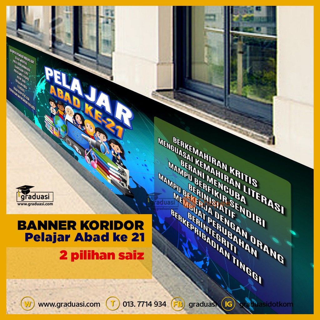 Banner Keceriaan Sekolah Pelajar Abad Ke21 2 Pilihan Saiz Bnrb