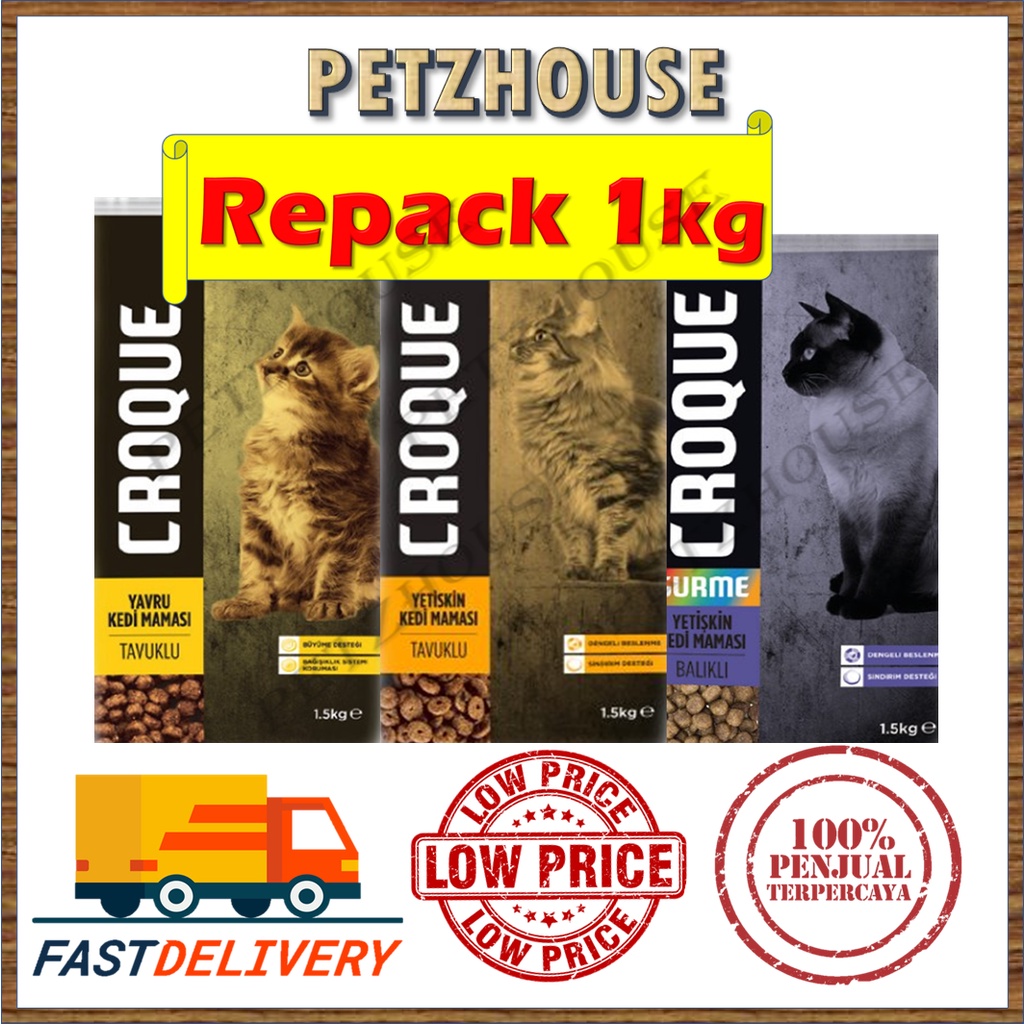 Croque from Turkey Repack 1kg Cat Food Makanan Kucing | Shopee Malaysia