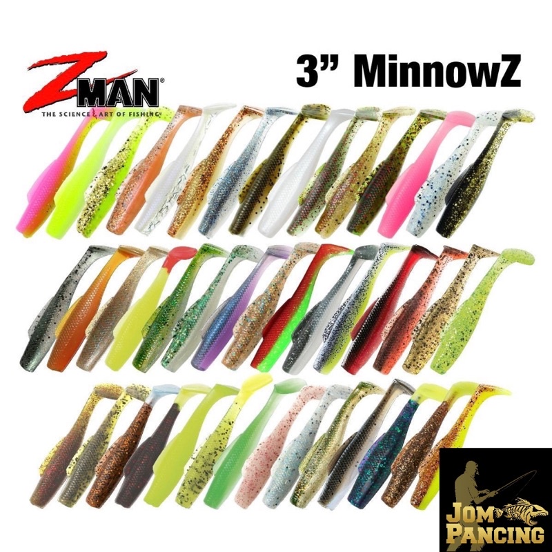 Jom Pancing】ZMan MinnowZ 3 Inch/8cm ORIGINAL USA🇺🇸 Soft Lure Bait  Plastic Fishing SP,Gewang Getah Mancing,Z-Man Z Man