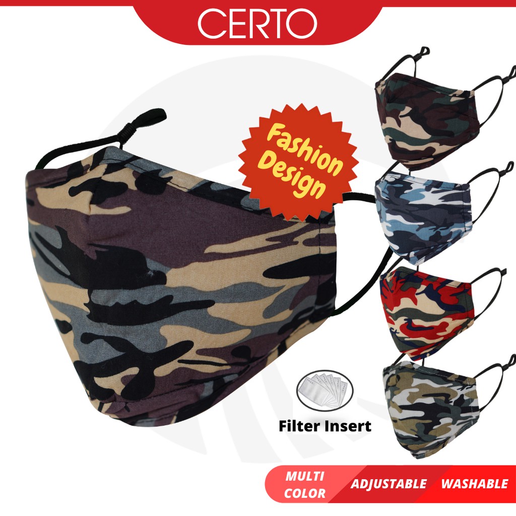 CERTO Classic Protective Reusable Washable Face Mask Adult Filter ...