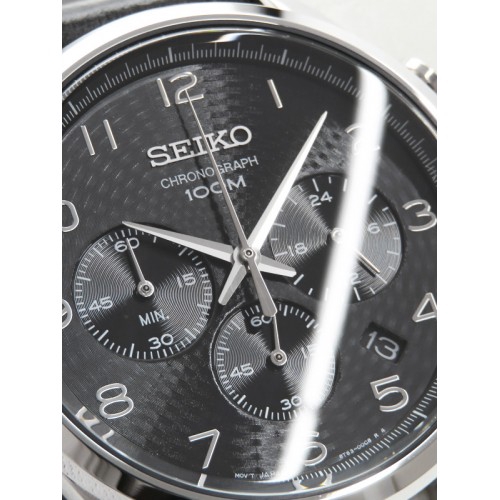 Seiko Gents SSB231P1 Chronograph Black Dial Black Leather Watch Shopee Malaysia