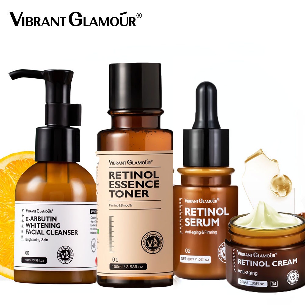 VIBRANT GLAMOUR Natural Retinol Sets Face Cream+Facial Serum+Retinol ...