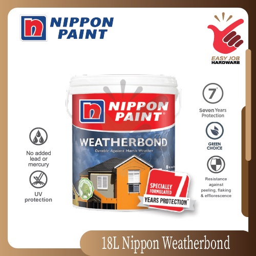 Nippon Paint 18L Weatherbond 1001 Brilliant White Colour External ...