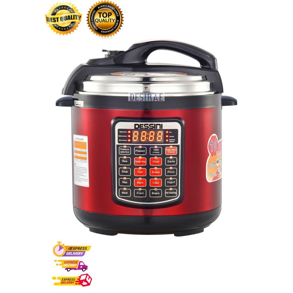 Design Baru 20 Button Ready Stock Dessini Pressure Cooker 6L Periuk Tekanan CANTIK PREMIUM