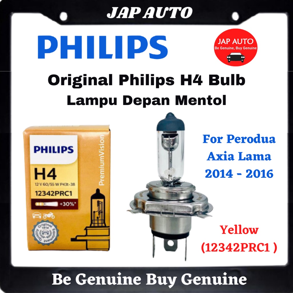 Philips H4 Bulb/Lampu Depan Mentol- More Brightness (Yellow)- For ...