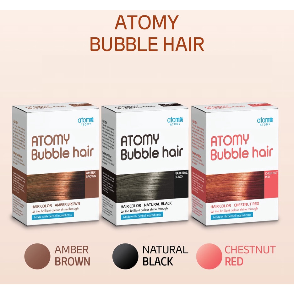 READY STOCK Atomy Bubble & Color 艾多美 泡泡染发剂 Hair Coloring Hair Dye Hair Colour Warna Rambut