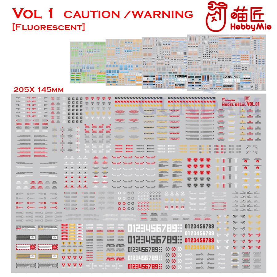 [Hobby Mio] VOL 1 [HIQ] Universal CAUTION/WARNING WATER SLIDE DECAL ...