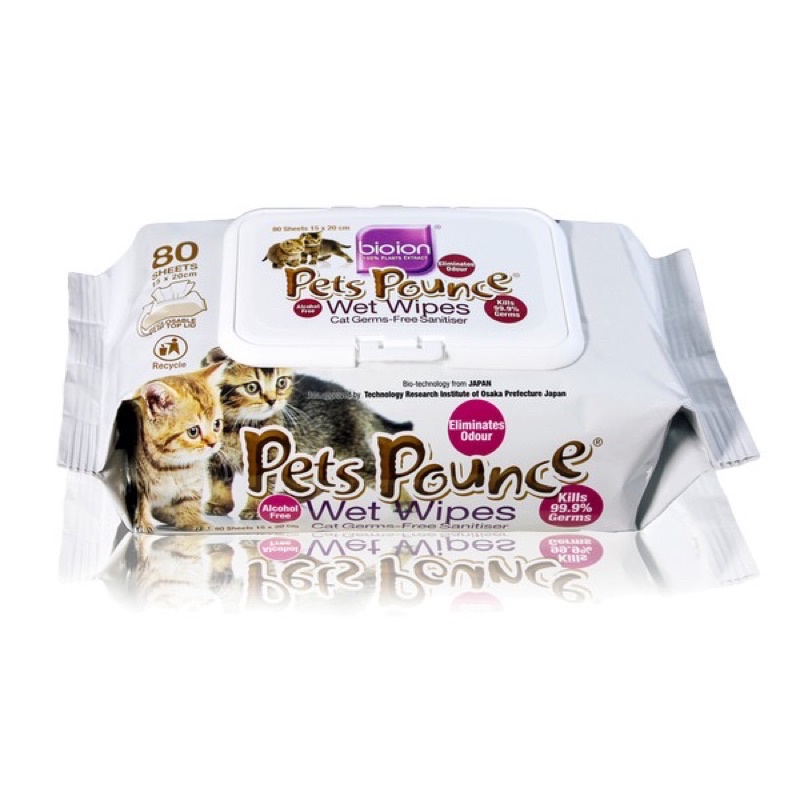 Bioion Pets Pounce wet wipes 80 sheets (kill 99.9 germs) Shopee Malaysia