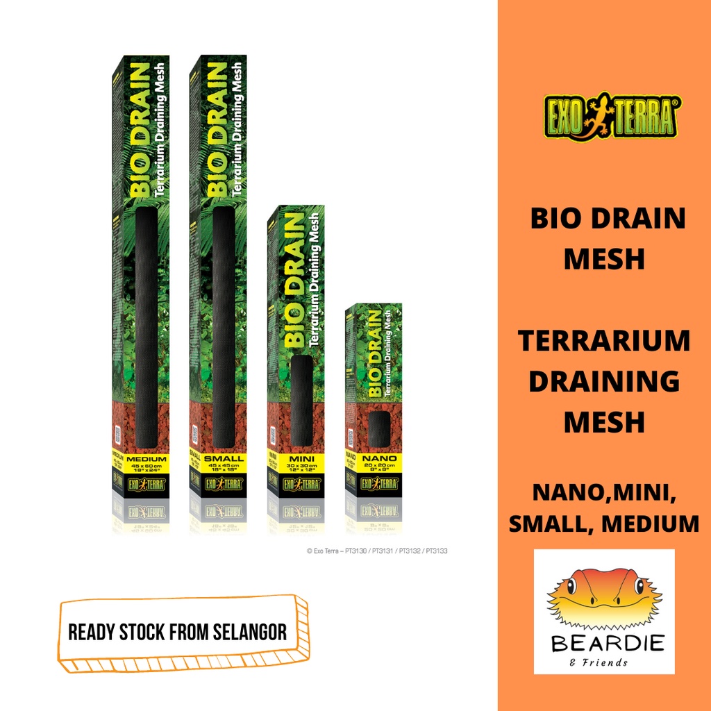 EXO TERRA BIO DRAIN MESH TERRARIUM DRAINING MESH NANO/MINI/SMALL/MEDIUM