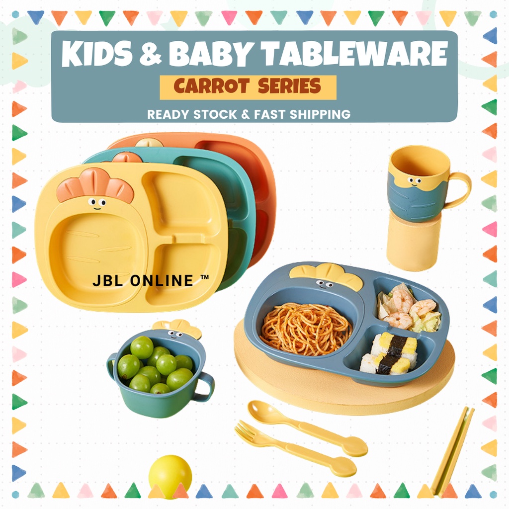 Cartoon Children Utensil Carrot Shape Baby Tableware Set Cute