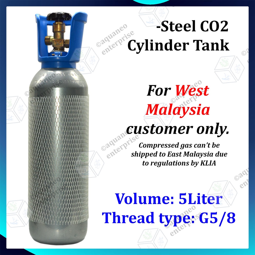 Planted Aquarium CO2 Cylinder Tank Steel Tank With Handle 5L tong