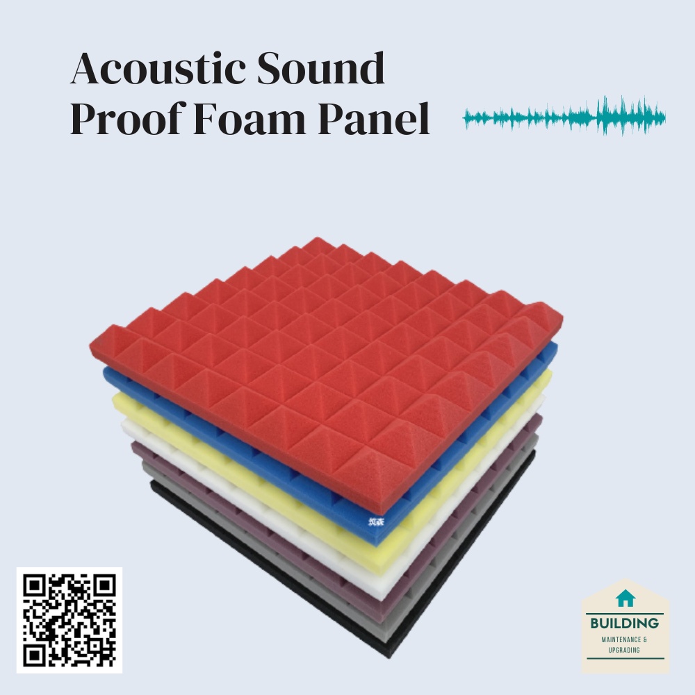 Acoustic Soundproof Studio Foam Panels, 50cm x 50cm x 5cm, Pyramid ...