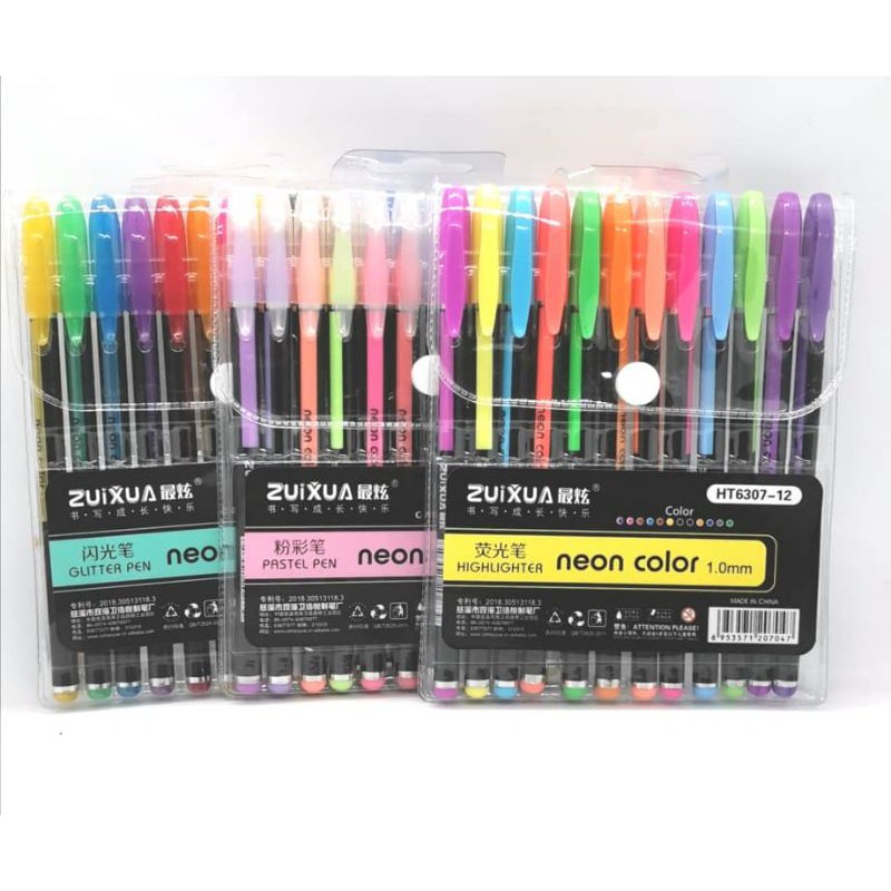 Zui Xua Neon Colour Pen 1.0mm 12 pcs | Shopee Malaysia