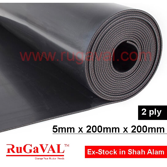 Neoprene Sheet With 2 Ply Fabric Insertion, Size: 5mm X 200mmW X 200mmL ...