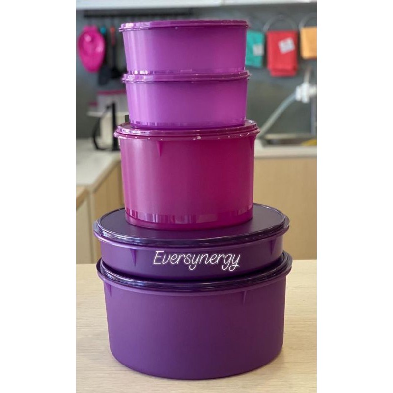 Tupperware Purple Royal Level set (5pcs) Shopee Malaysia