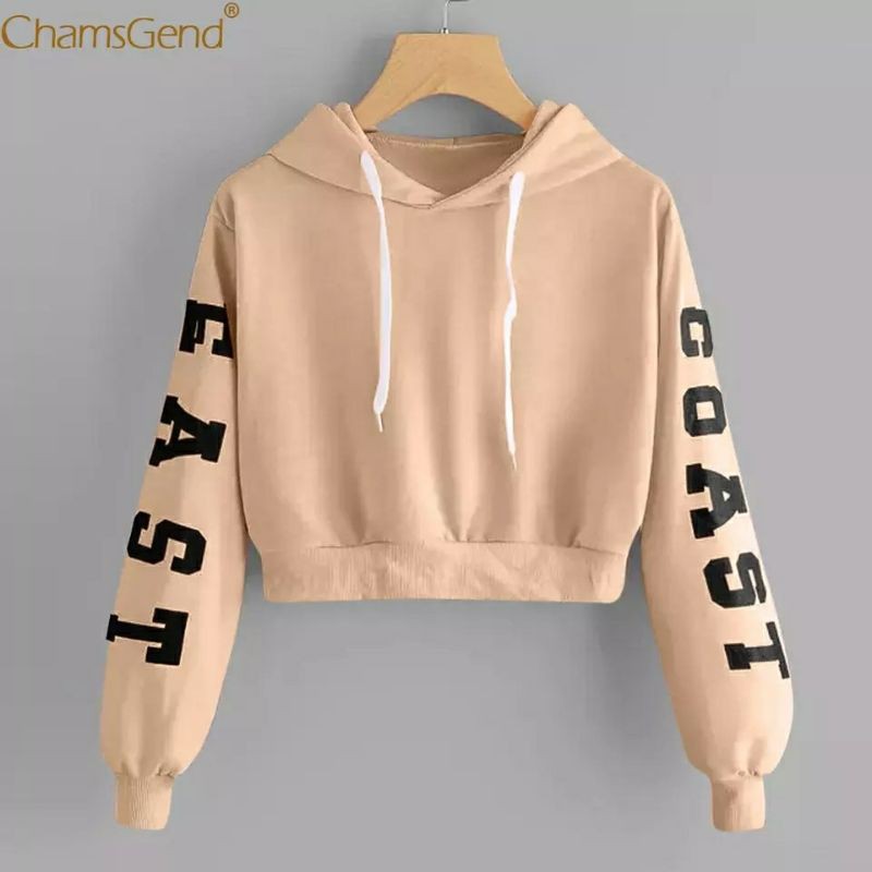 Letter print crop hoodie hotsell