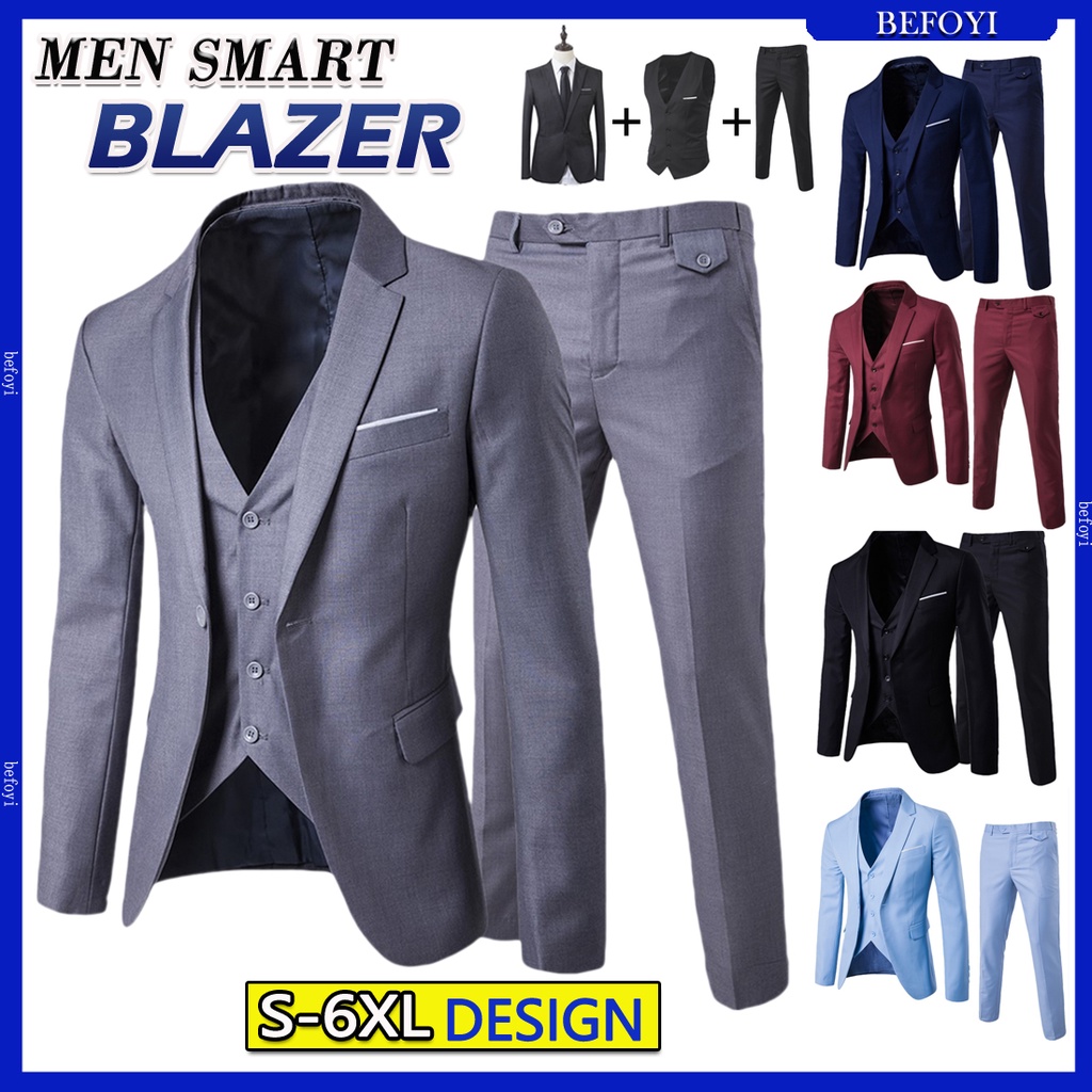 S-6XL Plus Size Blazer Men Casual Slim Fit Formal Blazer Jacket Coat  Wedding Suit