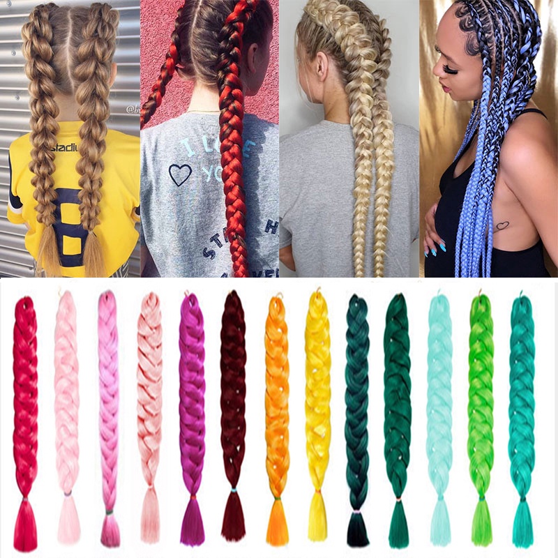 SEGO Crochet Braid Extensions – Synthetische Flechten, 104 Cm Lang, 5 Bündel, Hitzebeständig, Schwarz