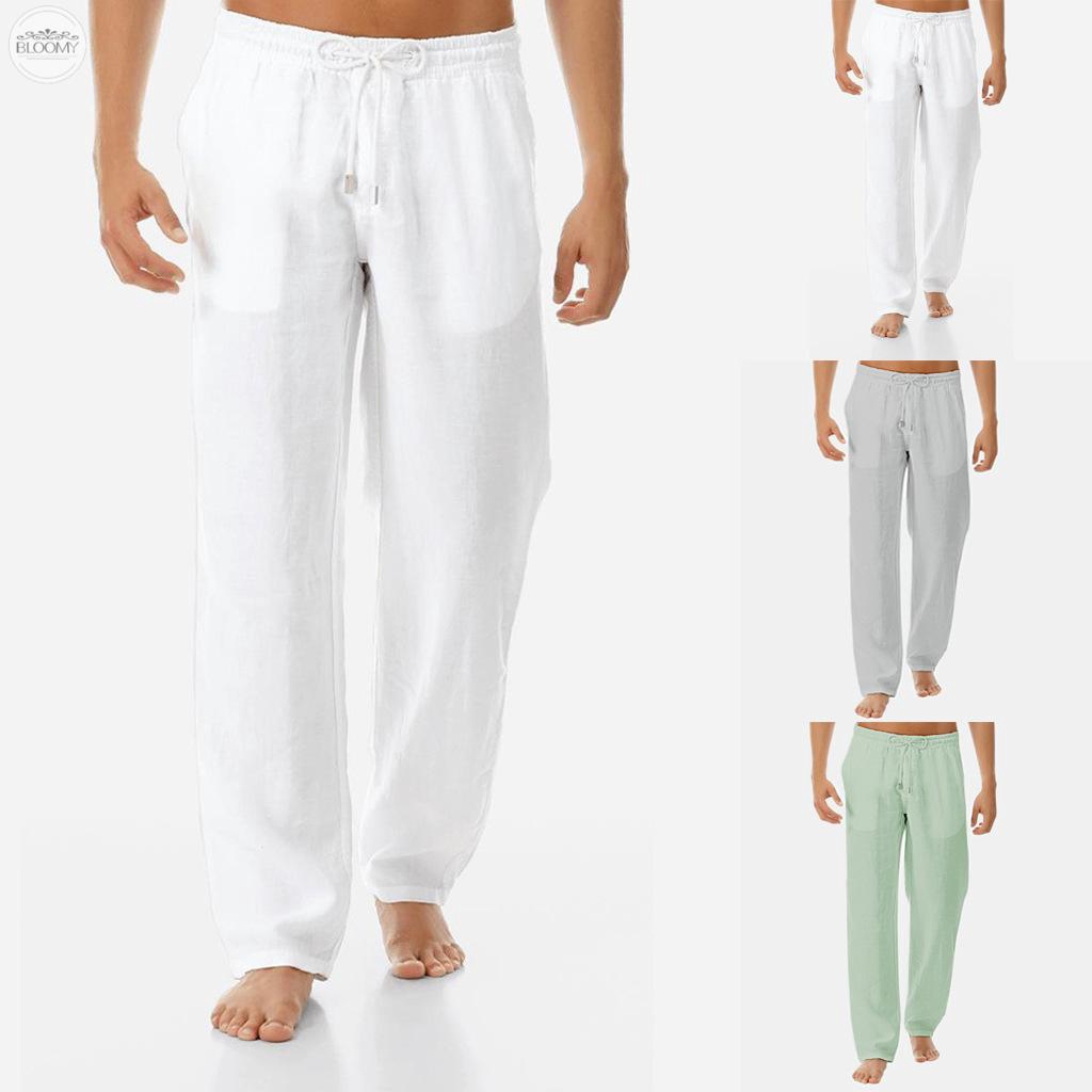Bloomy Men Pants Trouser Beach Loose Fitting Pants Fashion Elastic ...