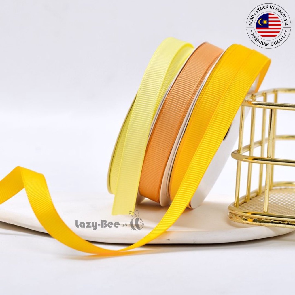 LAZY BEE 5 meter Yellow Gold Old Gold Grosgrain Ribbon Reben Door Gift ...
