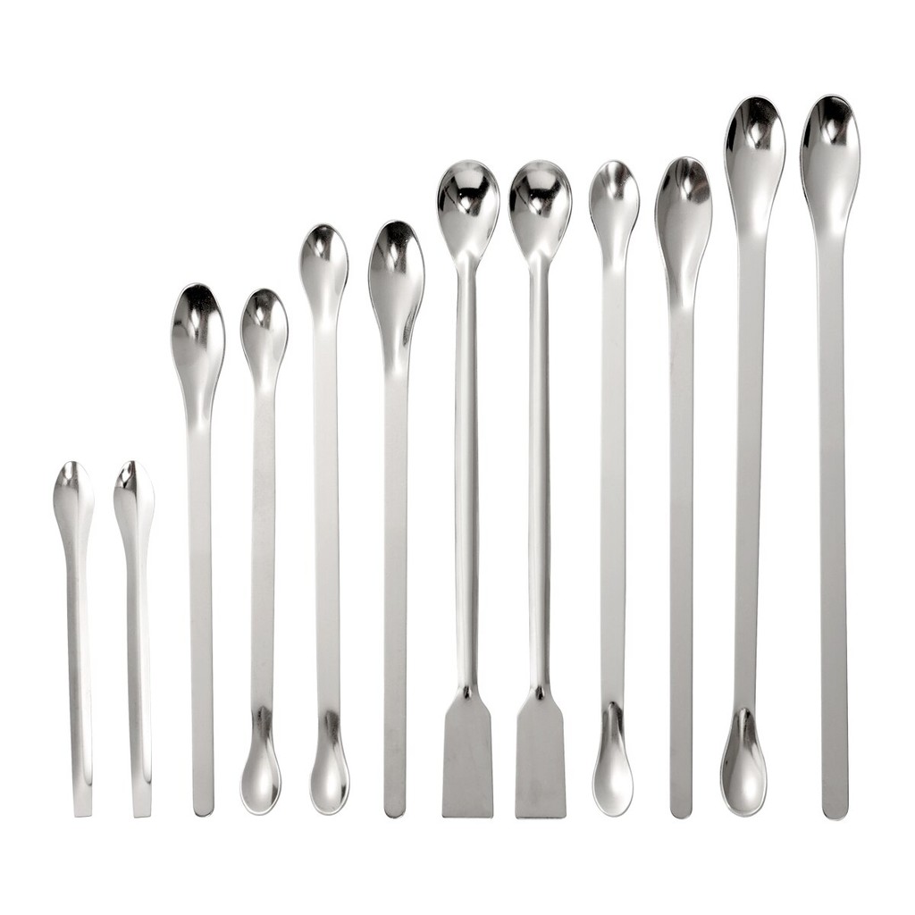 🔥Local Ready Stock 🔥12PCS Stainless Steel Lab Spoon Spatula/Laboratory