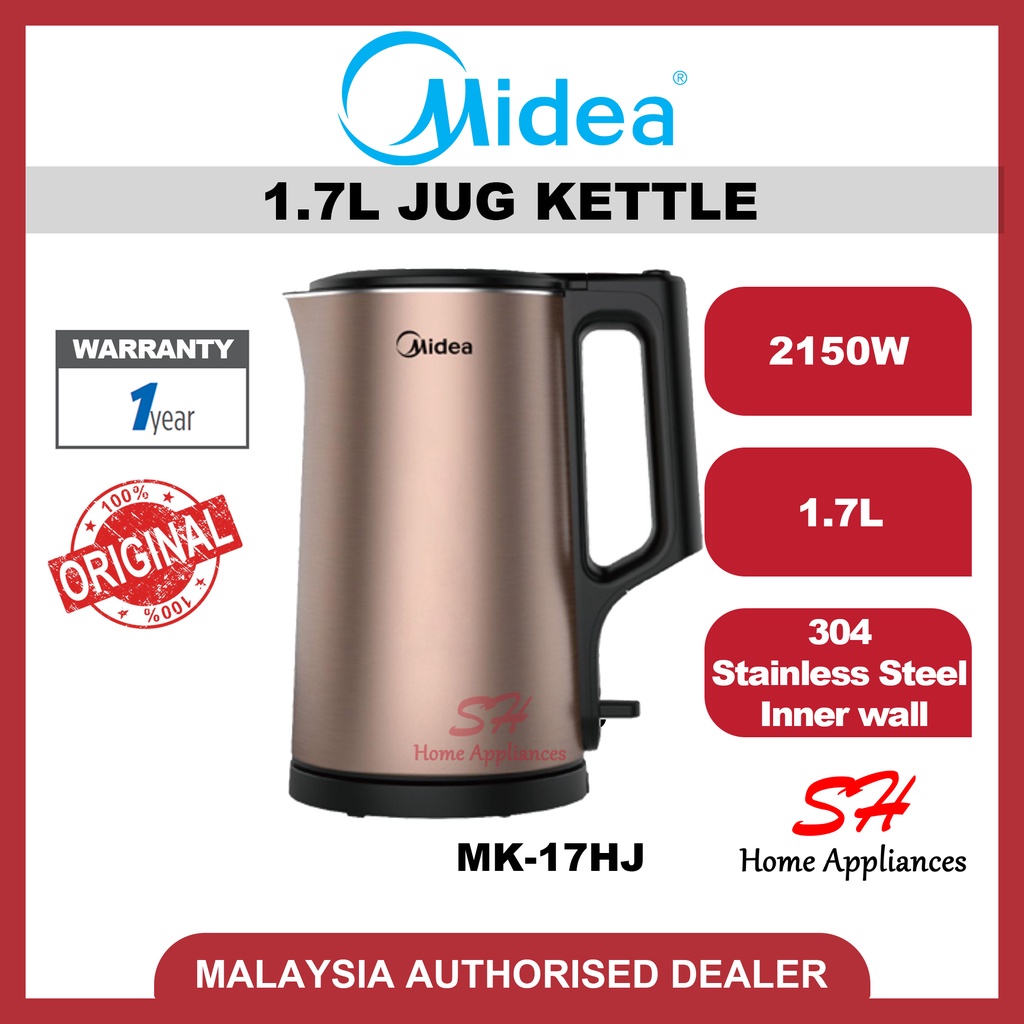Electric Kettle Xtra Large, 1.8L Double Wall 100% Stainless Steel, Metallic  Red