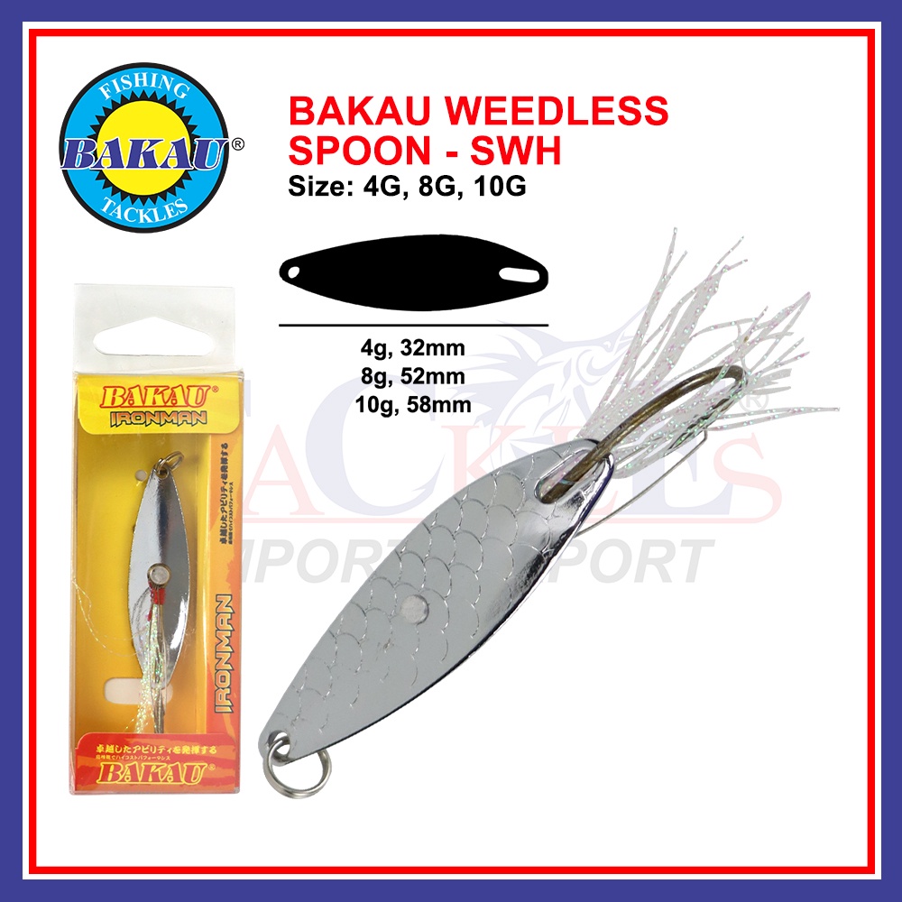4g-10g) Bakau Weedless Spoon-SWH Metal Spinner Spoon Hook Gewang