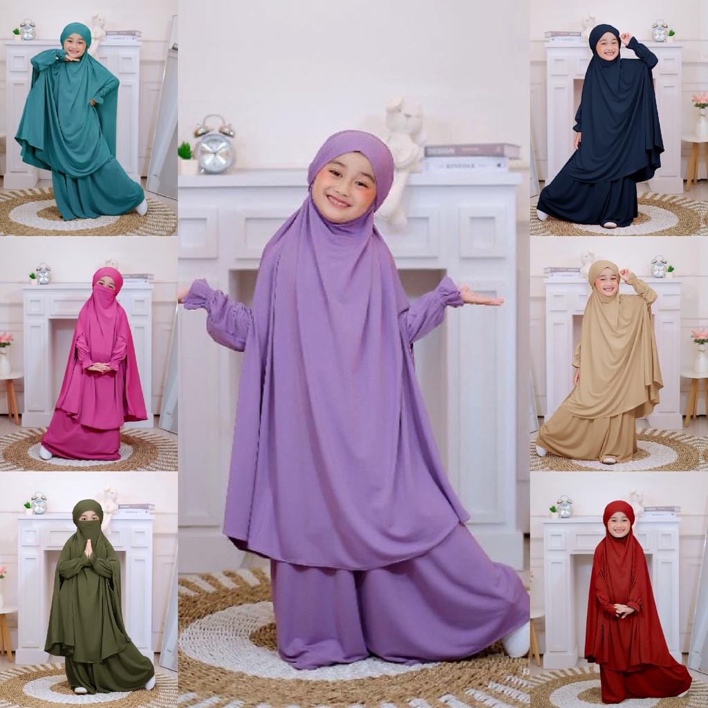 Fenishastore French Khimar Kids Satimah Set 7-9 Years Old Muslim Girls ...