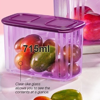 Tupperware Purple Fresh N Clear Clearmate Large 1.6L 2.5L Food Containers  Set