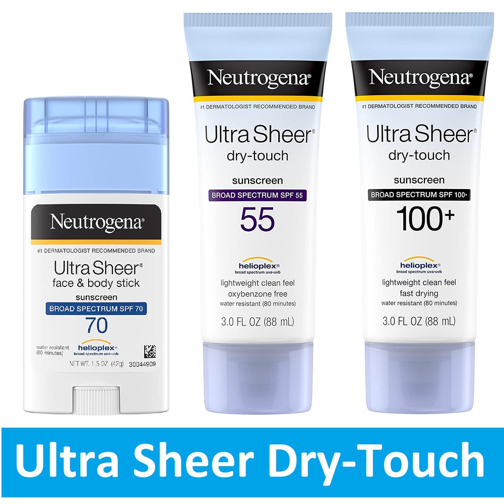 iiMONO ] Neutrogena Ultra Sheer Dry-Touch Sunscreen Lotion Broad Spectrum  Spf100, Spf55, Sunscreen Stick Spf70