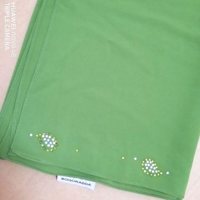 Ironless Instant Shawl Manik🔥🔥Premium Rhinestone chiffon soft lembut 🇲🇾