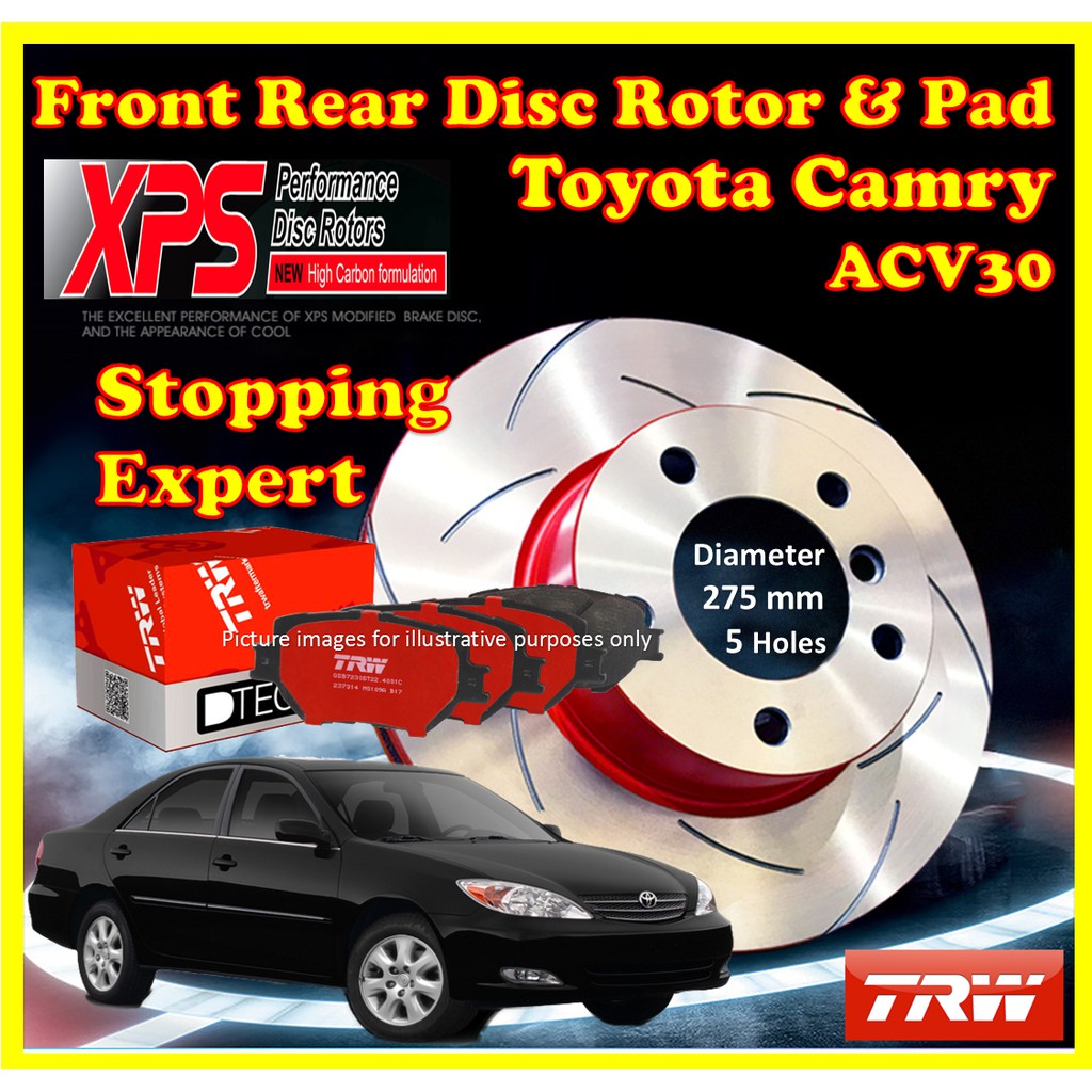 Toyota Camry ACV30 TRW XPS Disc Rotor Slotted / Pemutar Cakera Kereta ...