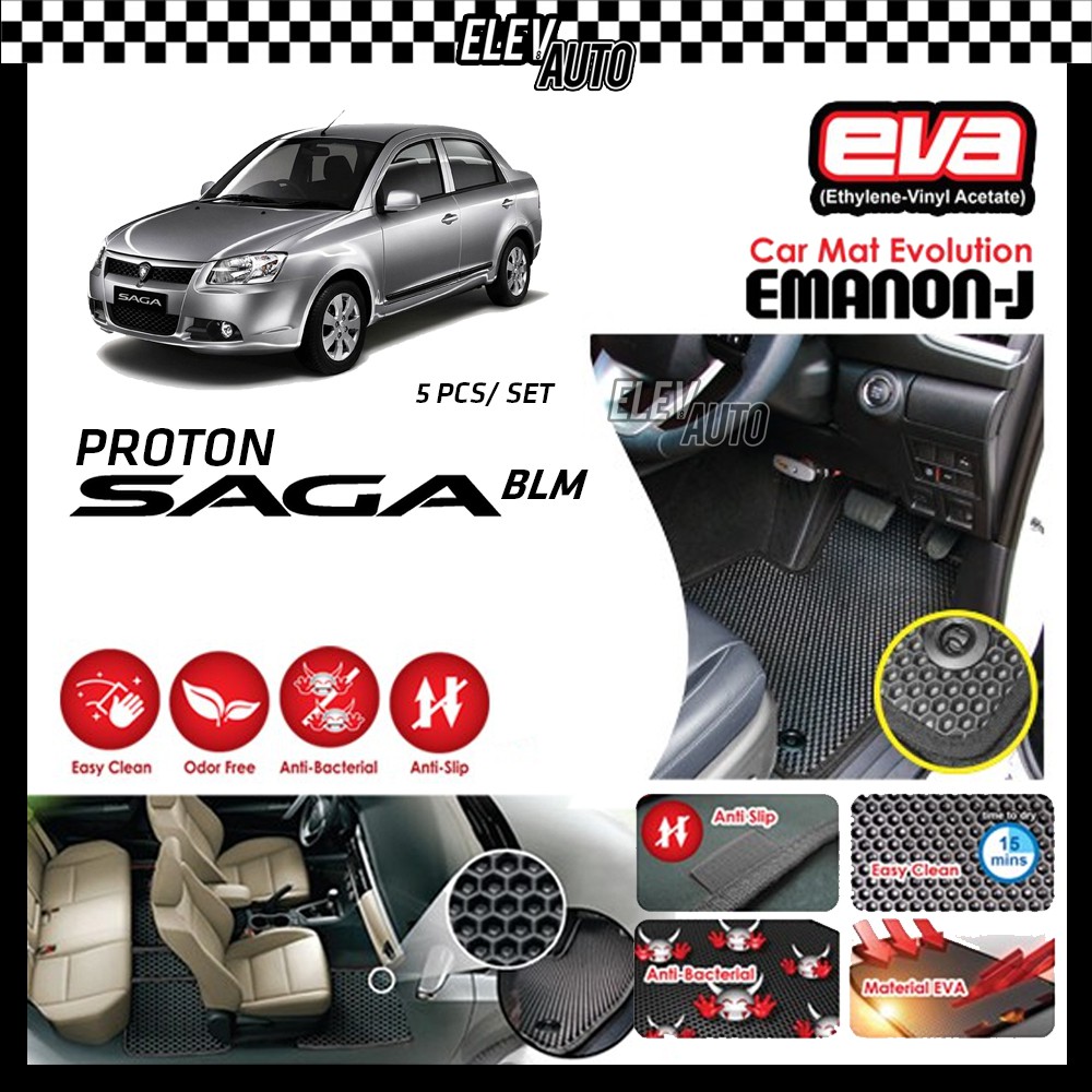 Proton Saga FLX BLM EMANONJ Premium Car Mat Car Carpet (EVA) Shopee