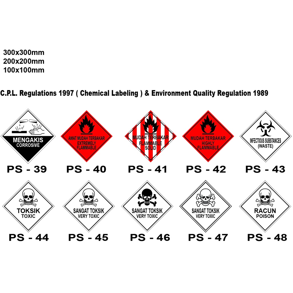Chemical label / environment quality regulation labelling Shopee Malaysia