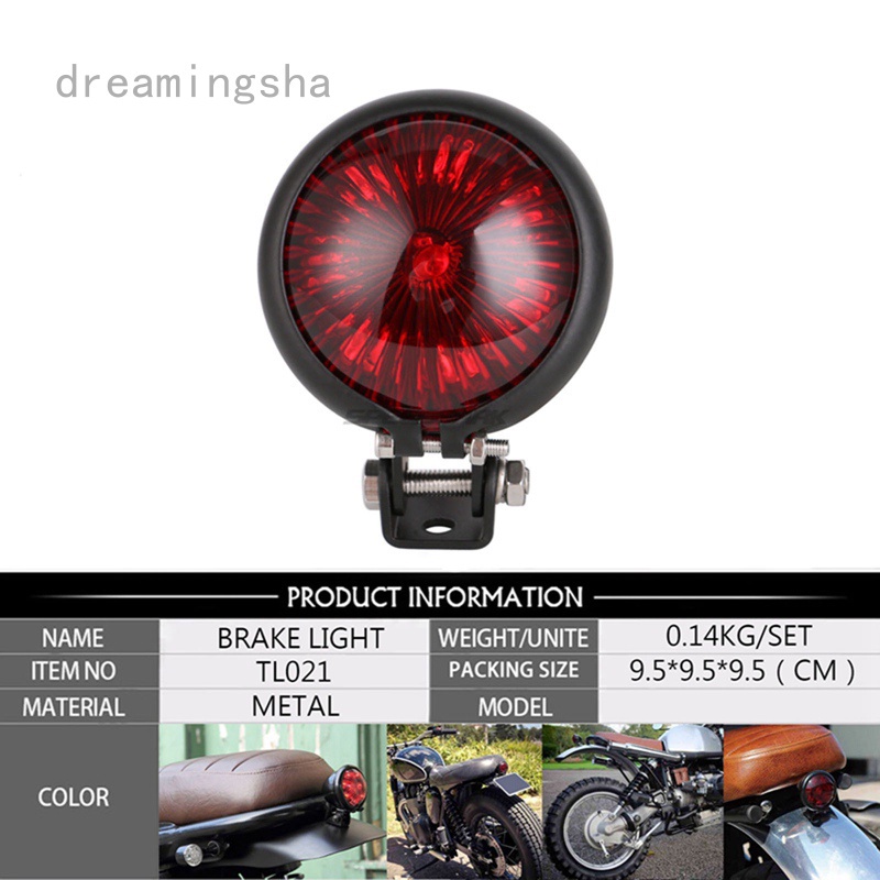 12V LED Motorcycle Red Adjustable Cafe Racer Style Stop Tail Light
