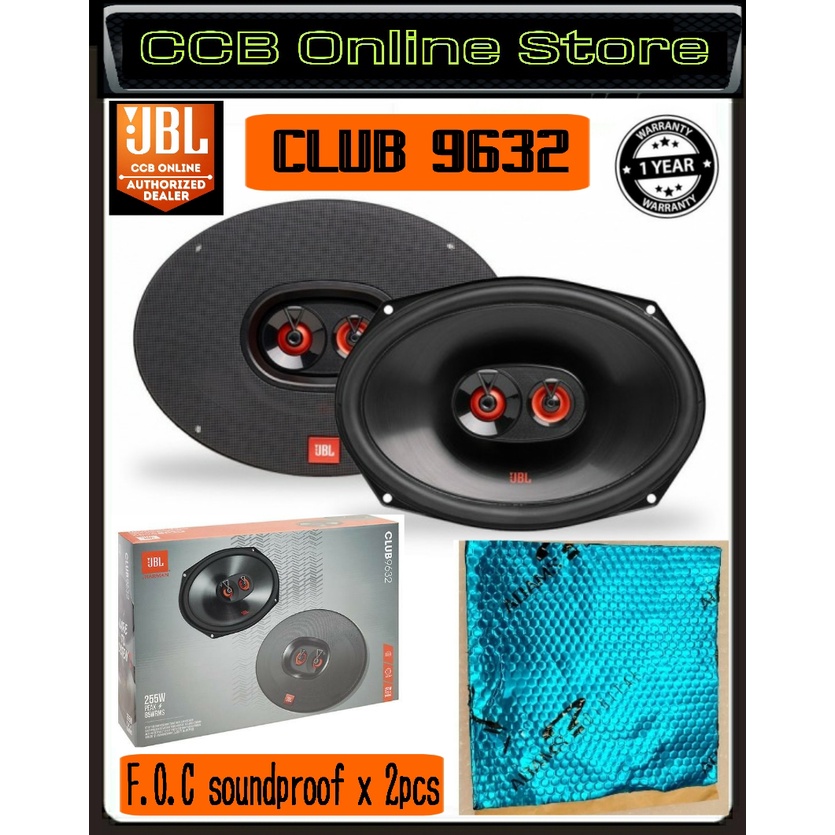 JBL Club 9632 Club Series 6"x9" 3-Way Car Speakers - 85 Watts RMS 255 ...