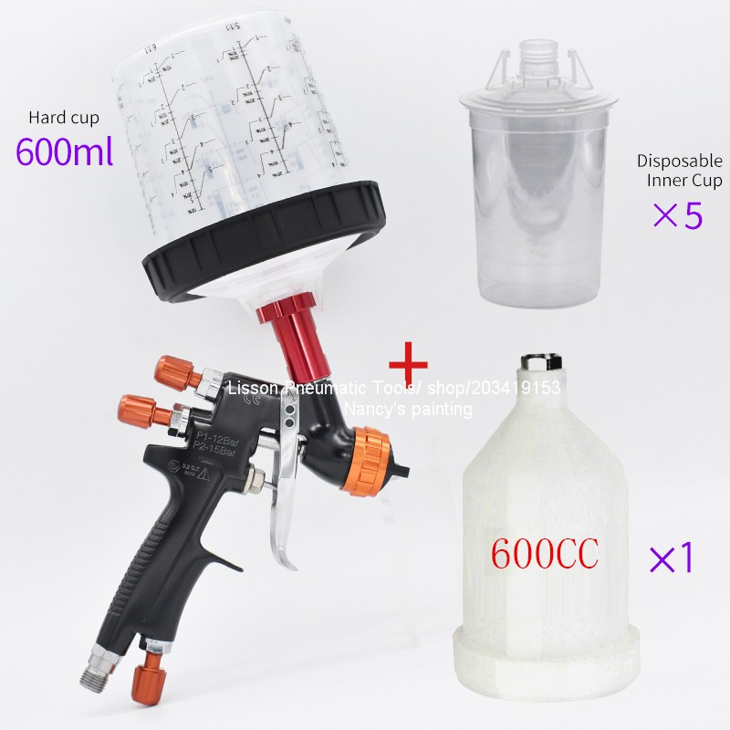 HVLP Spray Gun Original LISSON W-101 air spray gun hand manual spray paint  gun,1.0/1.3/1.5/1.8mm, Japan made, Gravity Feed Air Spray Gun for painting  cars