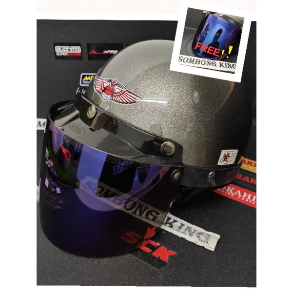 FREE VISOR !!!100 ORIGINAL MHR III Steng Kura Half Cut Helmet Separuh