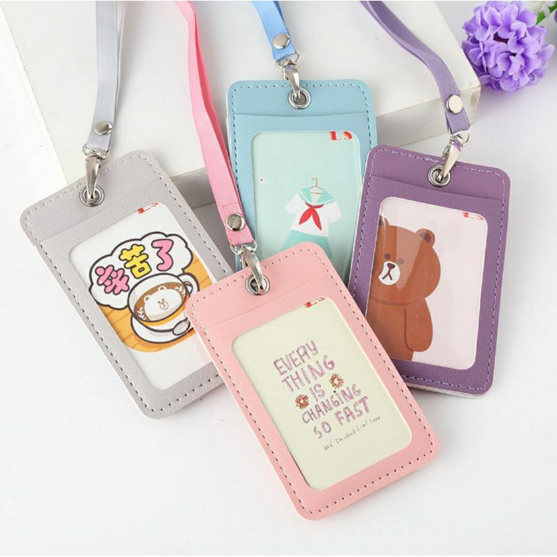 🎀[ready Stock🇲🇾] 🎀pu Card Holder Single Pocket Pu Holder Bunny With 