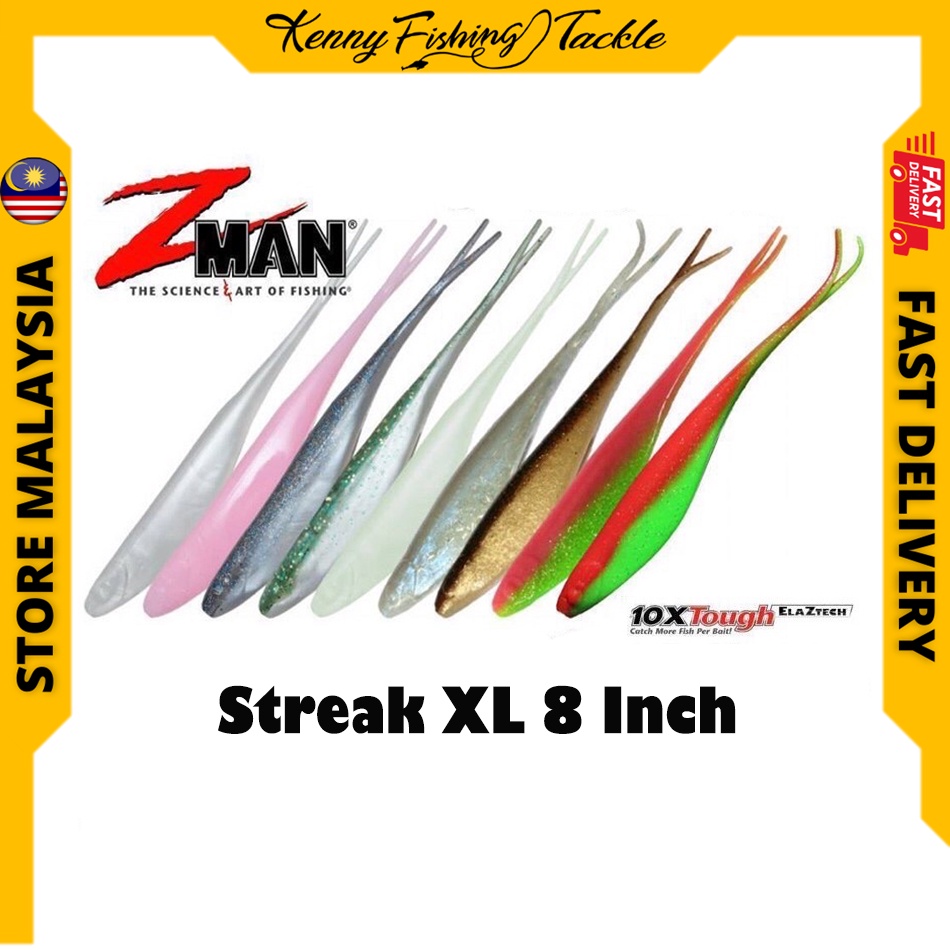 ZMan ORIGINAL Streakz XL 8 inch / Soft Bait / Soft Lure / soft plastic ...