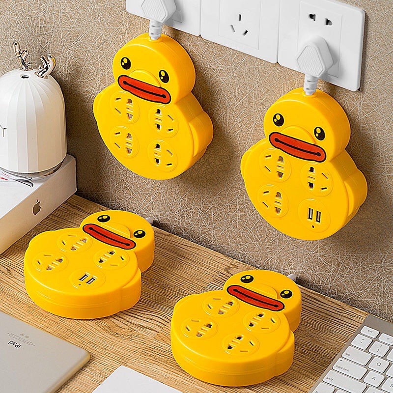 Yellow duck power socket with USB connector | Shopee Malaysia